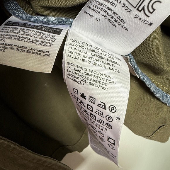 Levi Strauss Co Utility Jacket Olive Green Button Front Drawstring Waist Wmn S - Picture 6 of 11